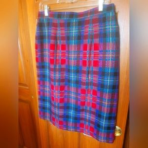 Vintage Plaid Midi Skirt